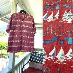 Cooke Street Honolulu Aloha Shirt with Sailboat Design